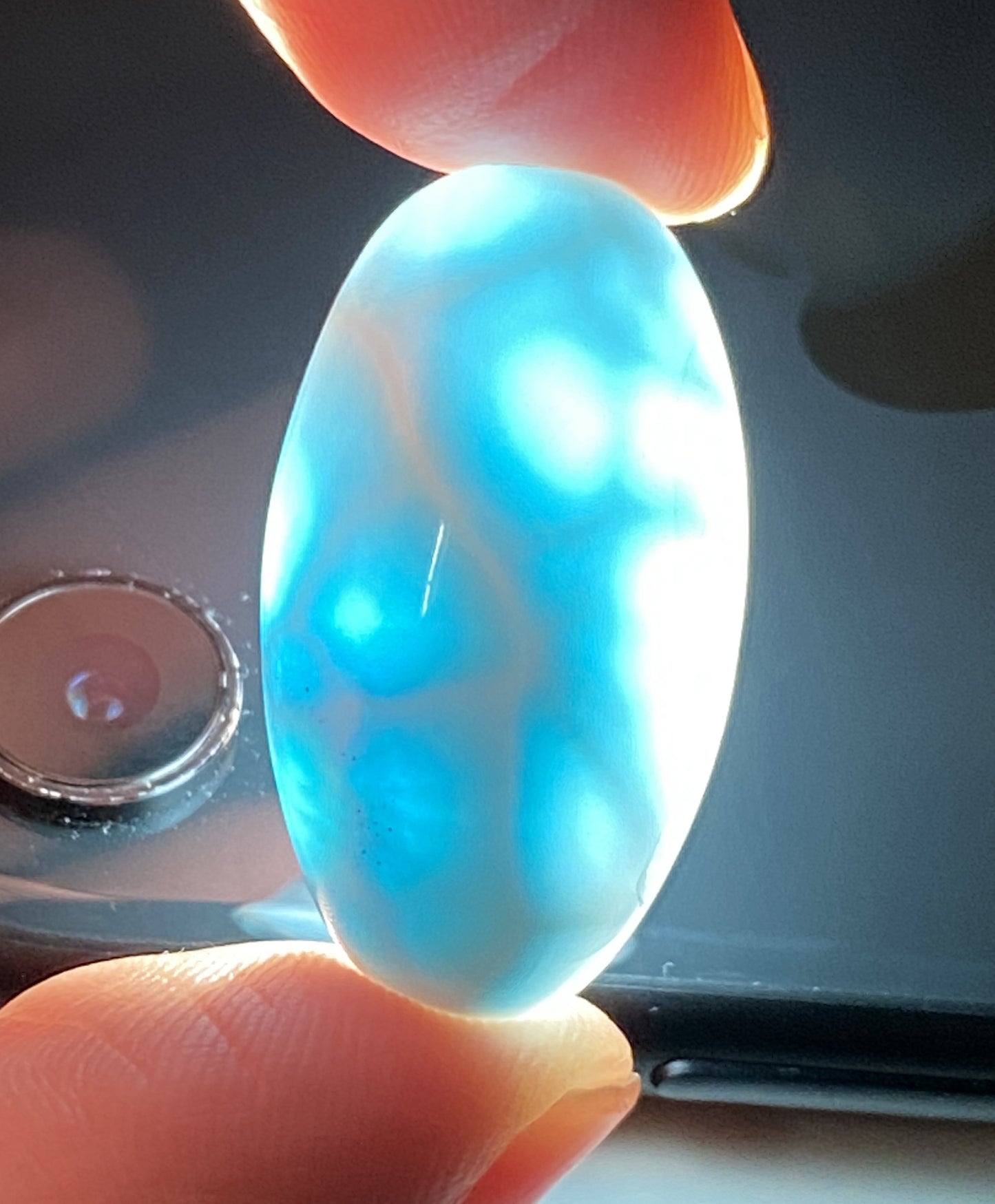 AAAA+ Natural Authentic Dominican Larimar Pendant,Larimar Necklace,Crystal Pendant,Gems Pendant ET309