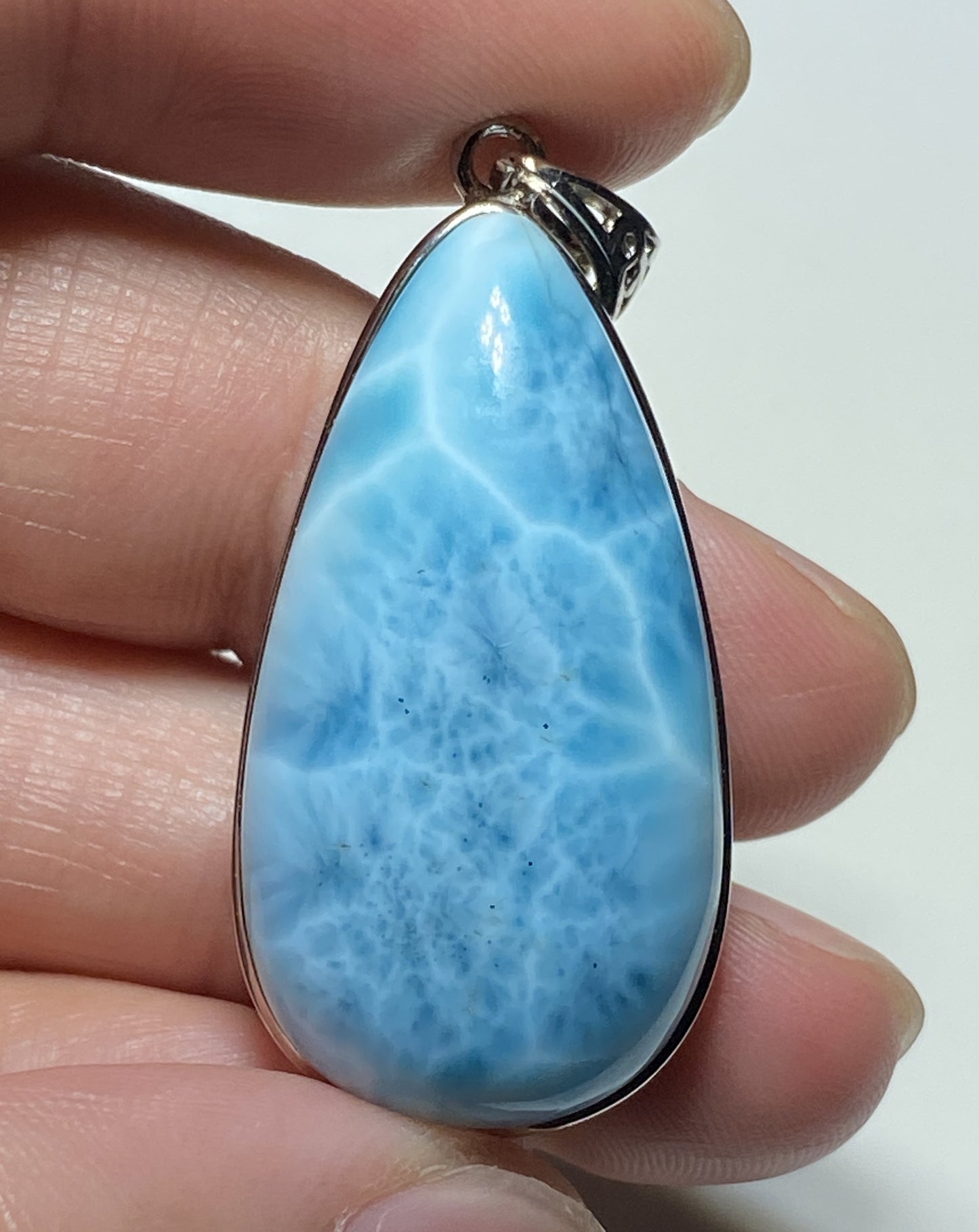 AAA+ Natural Authentic Dominican Larimar Pendant,Gems Jewelry,Gems Pendant,Crystal Pendant,ET324