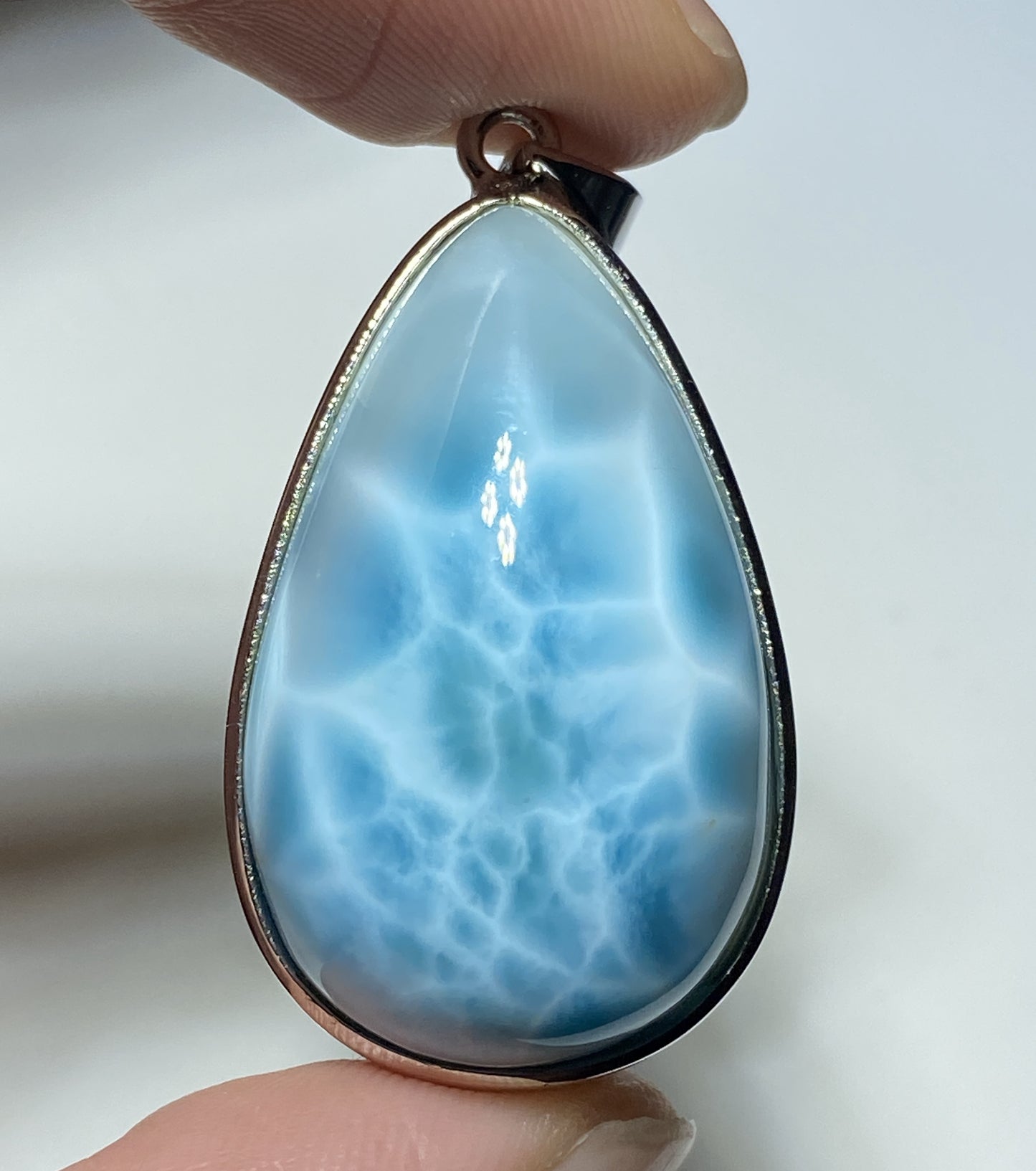 AAAA Natural Authentic Dominican Larimar Pendant,Gems Jewelry,Gems Pendant,Crystal Pendant,ET365