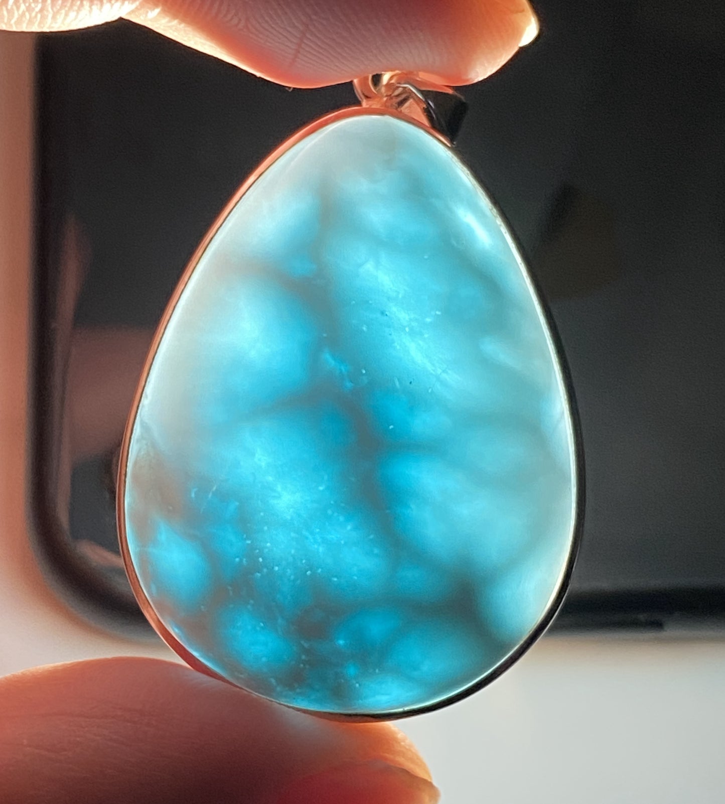 AAAA Natural Authentic Dominican Larimar Pendant,Gems Jewelry,Gems Pendant,Crystal Pendant,ET368