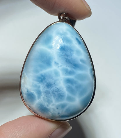 AAAA Natural Authentic Dominican Larimar Pendant,Gems Jewelry,Gems Pendant,Crystal Pendant,ET368