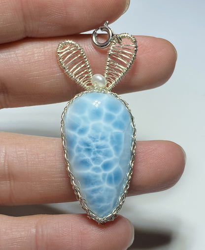 AAA+ Natural Authentic Dominican Larimar Pendant,Gems Jewelry,Gems Pendant,Crystal Pendant,ET373