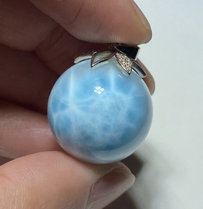 AAA+ Natural Authentic Dominican Larimar Pendant,Gems Jewelry,Gems Pendant,Crystal Pendant,ET382