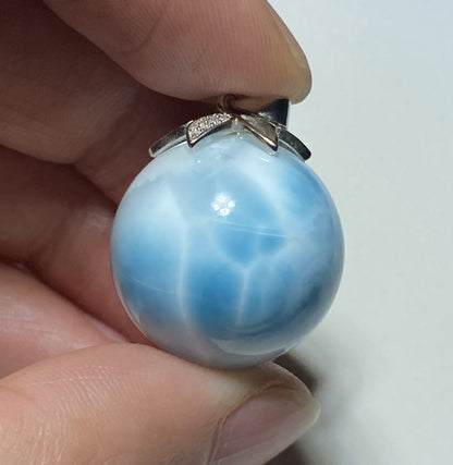 AAA+ Natural Authentic Dominican Larimar Pendant,Gems Jewelry,Gems Pendant,Crystal Pendant,ET382