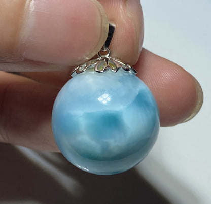 AAA+ Natural Authentic Dominican Larimar Pendant,Gems Jewelry,Gems Pendant,Crystal Pendant,ET385