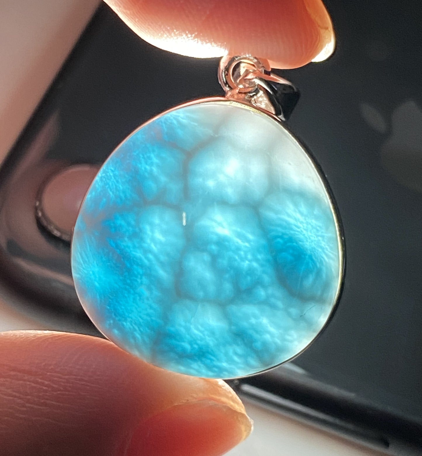 AAAA Natural Authentic Dominican Larimar Pendant,Gems Jewelry,Gems Pendant,Crystal Pendant,ET394