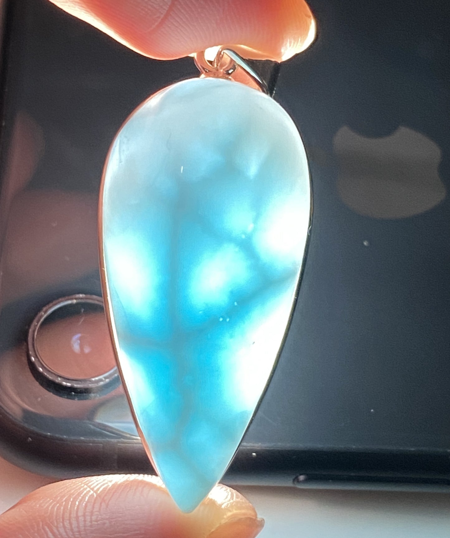 AAAA Natural Authentic Dominican Larimar Pendant,Gems Jewelry,Gems Pendant,Crystal Pendant,ET404