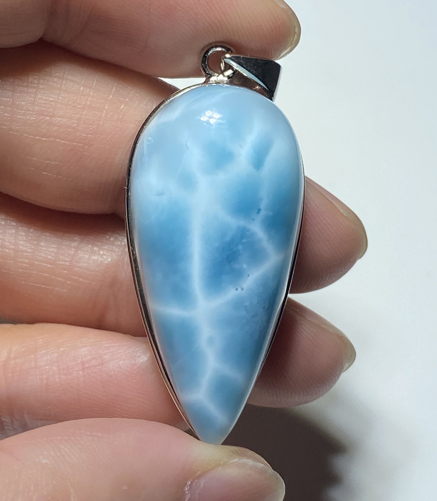 AAAA Natural Authentic Dominican Larimar Pendant,Gems Jewelry,Gems Pendant,Crystal Pendant,ET404