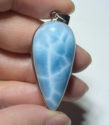 AAAA Natural Authentic Dominican Larimar Pendant,Gems Jewelry,Gems Pendant,Crystal Pendant,ET404