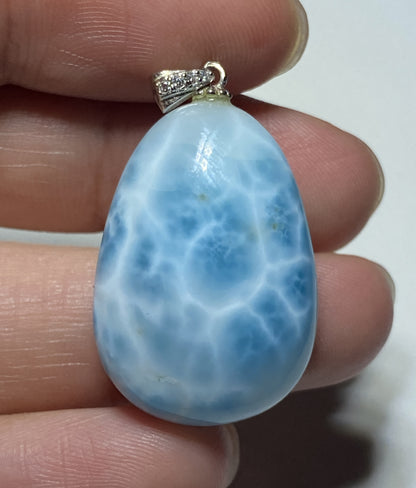 AAAA Natural Authentic Dominican Larimar Pendant,Gems Jewelry,Gems Pendant,Crystal Pendant,ET407