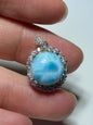 AAAA Natural Authentic Dominican Larimar Pendant,Gems Jewelry,Gems Pendant,Crystal Pendant,ET430