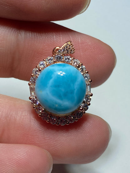 AAAA Natural Authentic Dominican Larimar Pendant,Gems Jewelry,Gems Pendant,Crystal Pendant,ET430