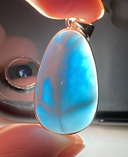 AAA+ Natural Authentic Dominican Larimar Pendant,Gems Jewelry,Gems Pendant,Crystal Pendant,ET399