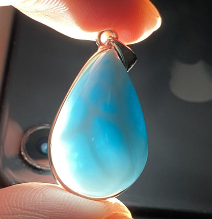 AAA Natural Authentic Dominican Larimar Pendant,Gems Jewelry,Gems Pendant,Crystal Pendant,ET455