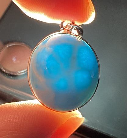 AAAA Natural Authentic Dominican Larimar Pendant,Gems Jewelry,Gems Pendant,Crystal Pendant,ET466