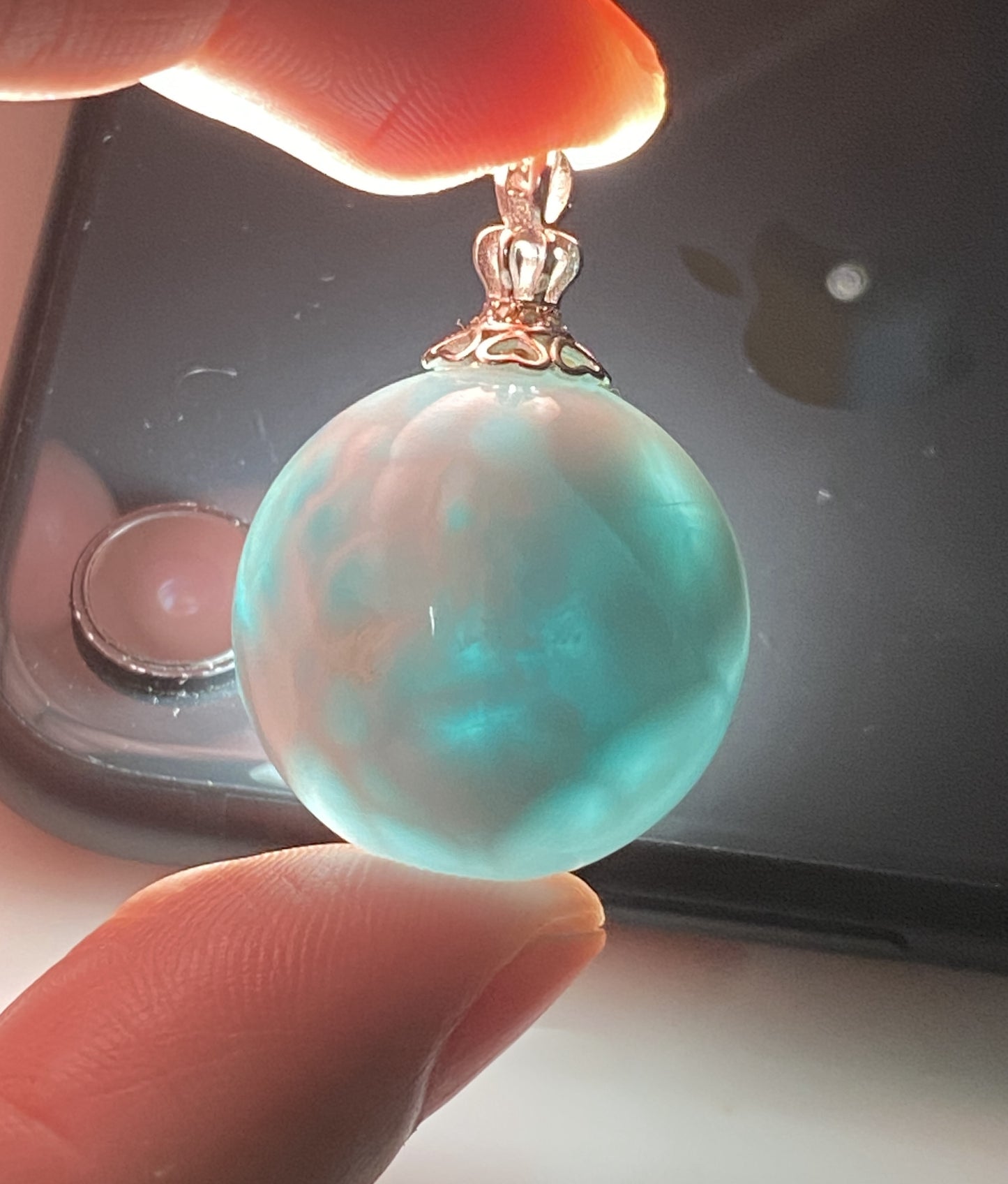 AAA+ Natural Authentic Dominican Larimar Pendant,Gems Jewelry,Gems Pendant,Crystal Pendant,ET497