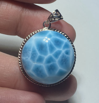 AAAA+ Natural Authentic Dominican Larimar Pendant,Gems Jewelry,Gems Pendant,Crystal Pendant,ET196