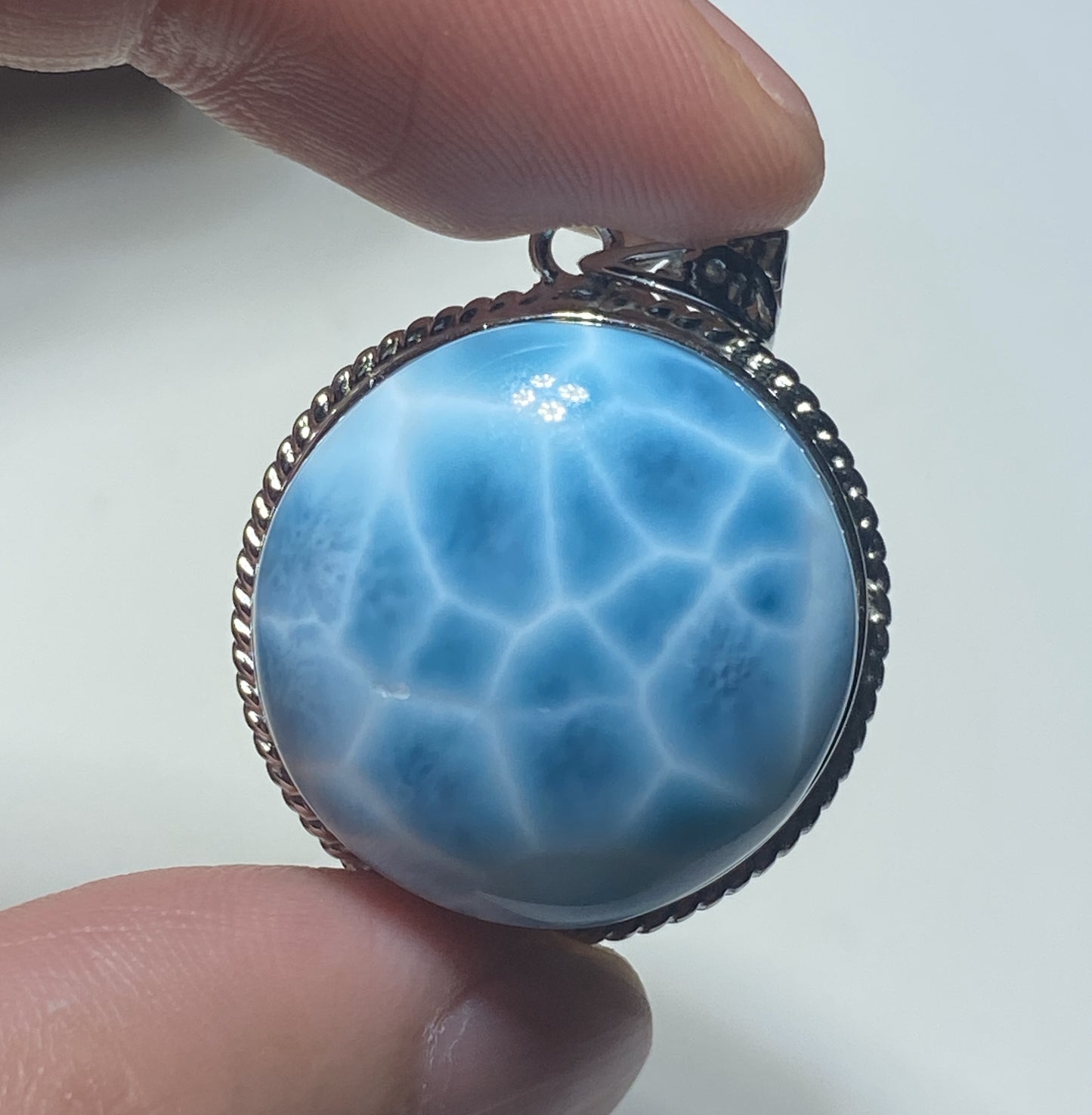 AAAA+ Natural Authentic Dominican Larimar Pendant,Gems Jewelry,Gems Pendant,Crystal Pendant,ET196