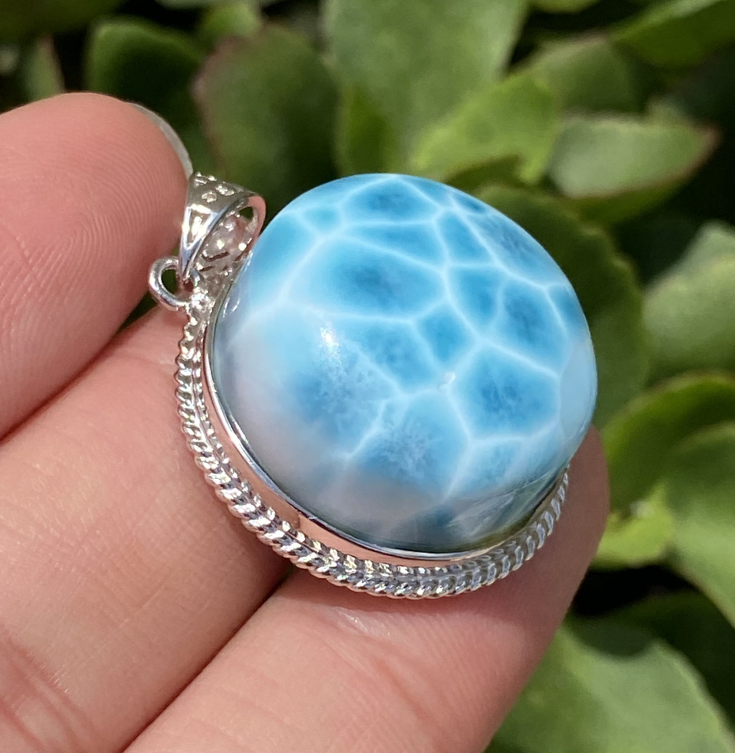 AAAA+ Natural Authentic Dominican Larimar Pendant,Gems Jewelry,Gems Pendant,Crystal Pendant,ET196