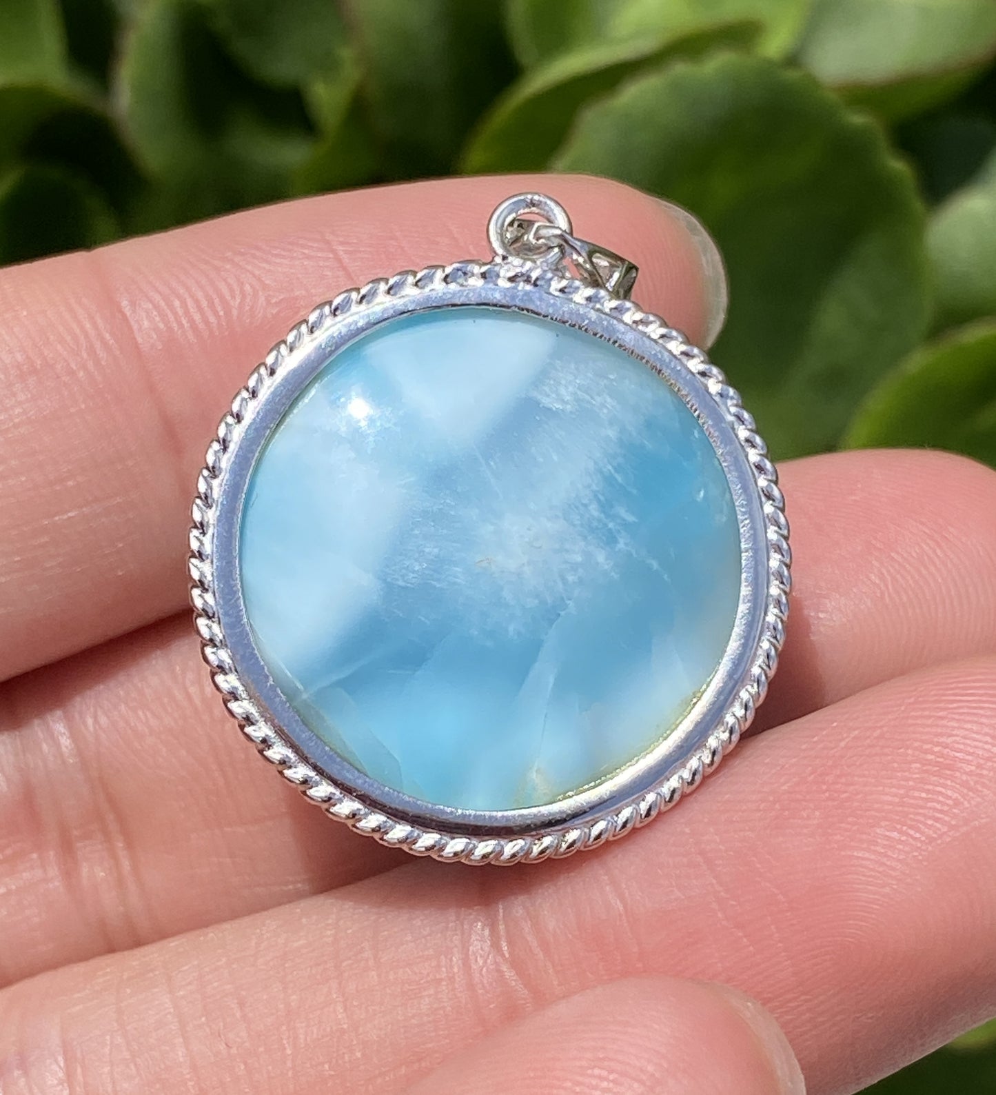 AAAA+ Natural Authentic Dominican Larimar Pendant,Gems Jewelry,Gems Pendant,Crystal Pendant,ET196