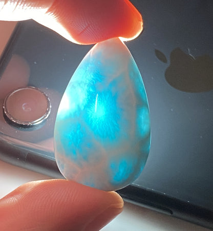 AAAA Natural Authentic Dominican Larimar Pendant,Gems Jewelry,Gems Pendant,Crystal Pendant,ET524