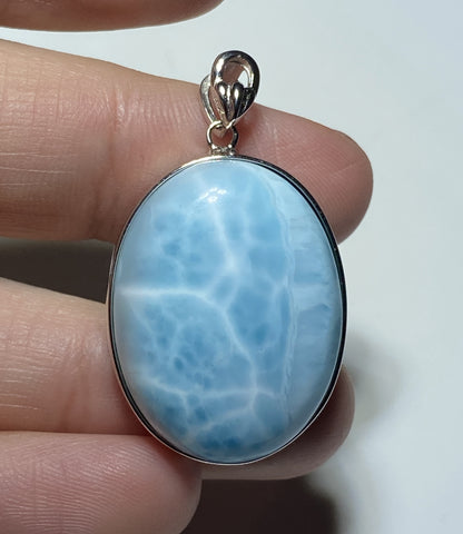 AAA+ Natural Authentic Dominican Larimar Pendant,Gems Jewelry,Gems Pendant,Crystal Pendant,ET527