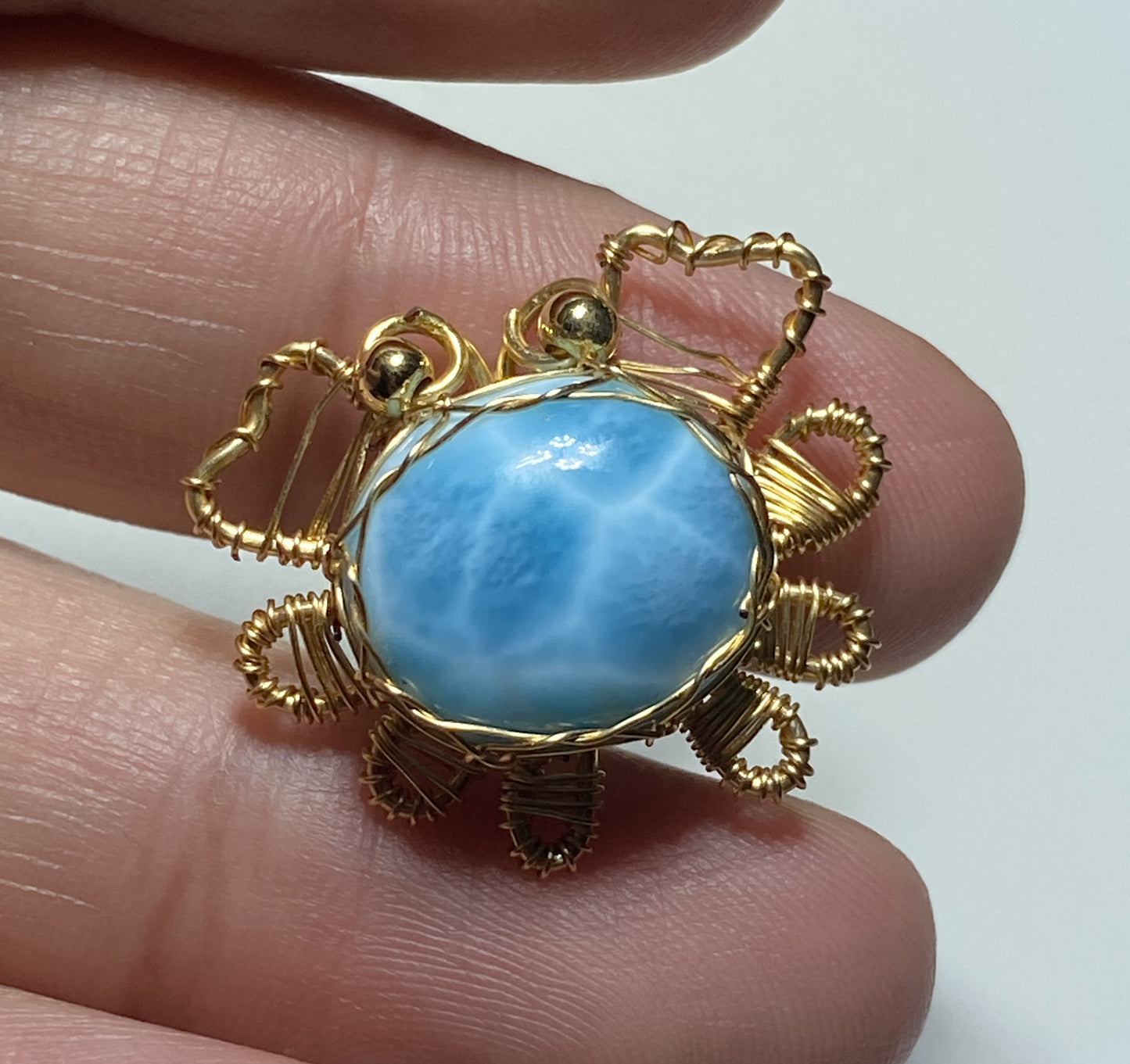 AAAA Natural Authentic Dominican Larimar Pendant,Gems Jewelry,Gems Pendant,Crystal Pendant,ET534