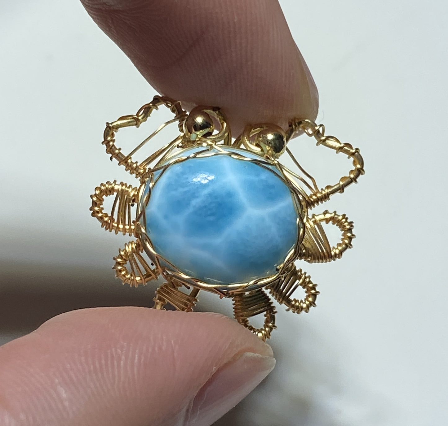 AAAA Natural Authentic Dominican Larimar Pendant,Gems Jewelry,Gems Pendant,Crystal Pendant,ET534