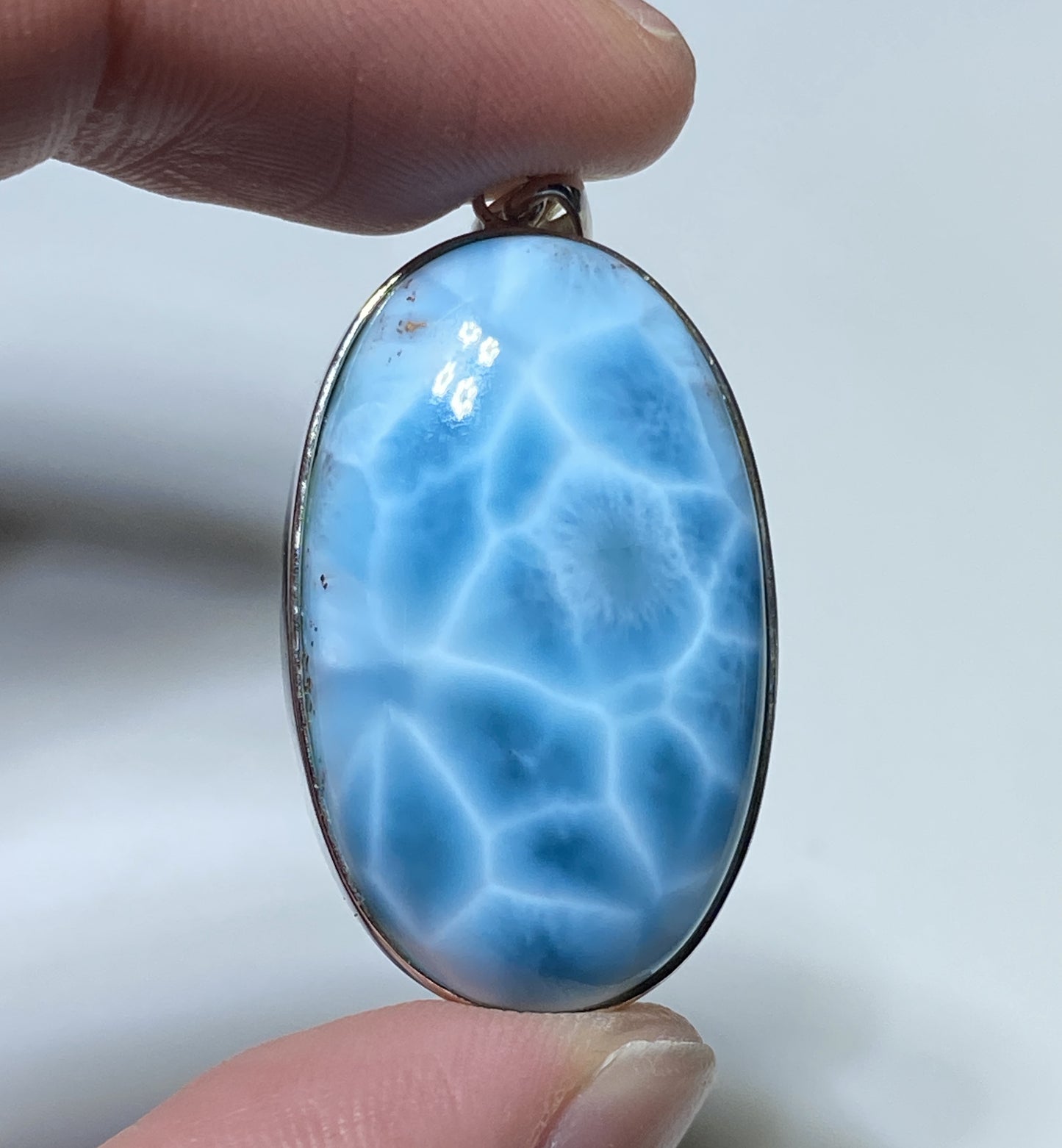 AAA+ Natural Authentic Dominican Larimar Pendant,Gems Jewelry,Gems Pendant,Crystal Pendant,ET567