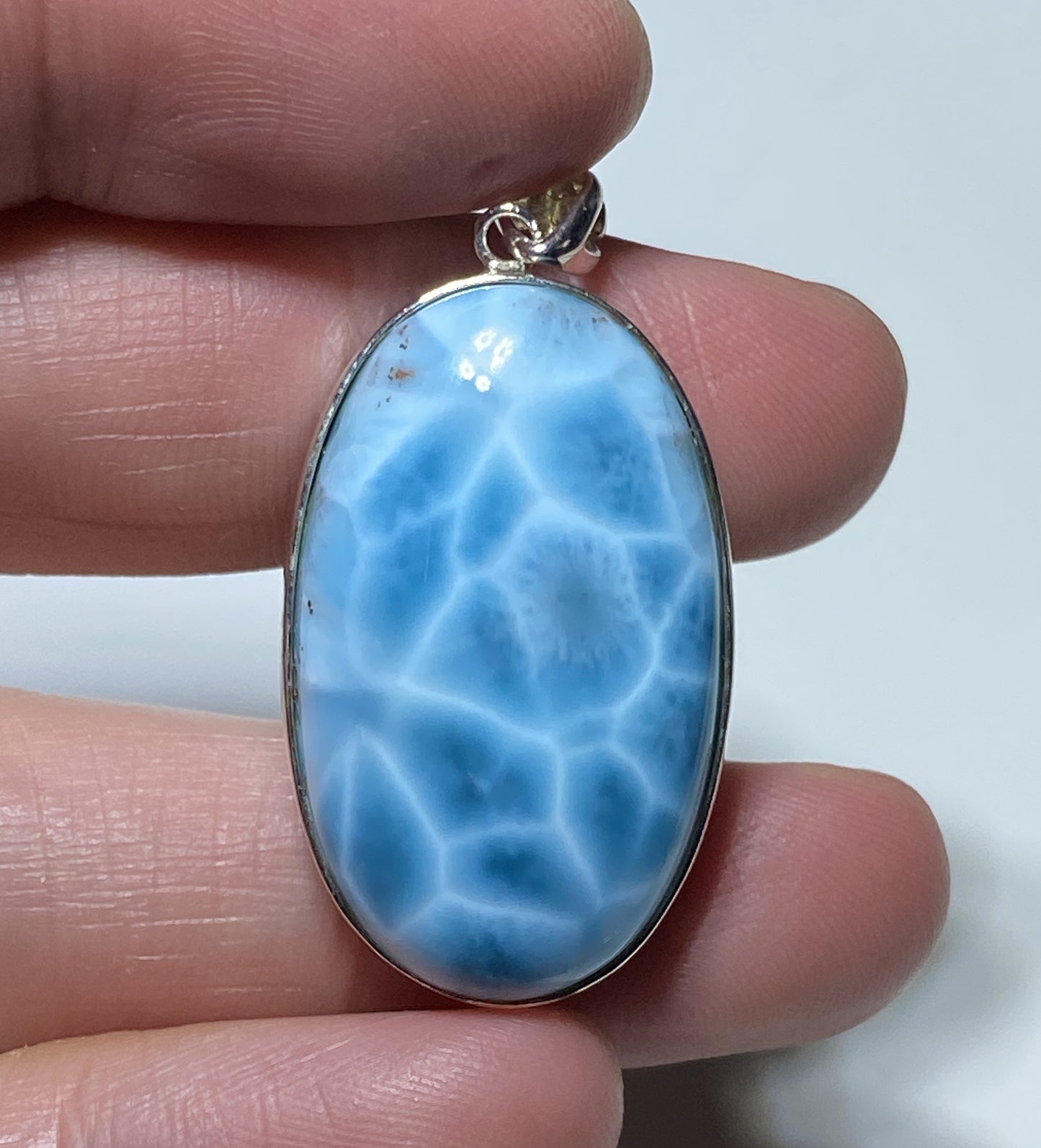 AAA+ Natural Authentic Dominican Larimar Pendant,Gems Jewelry,Gems Pendant,Crystal Pendant,ET567