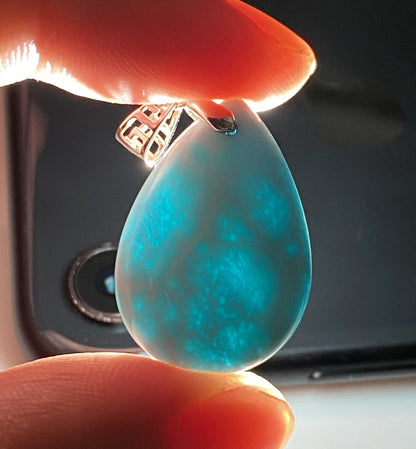 AAA Natural Authentic Dominican Larimar Pendant,Gems Jewelry,Gems Pendant,Crystal Pendant,ET601