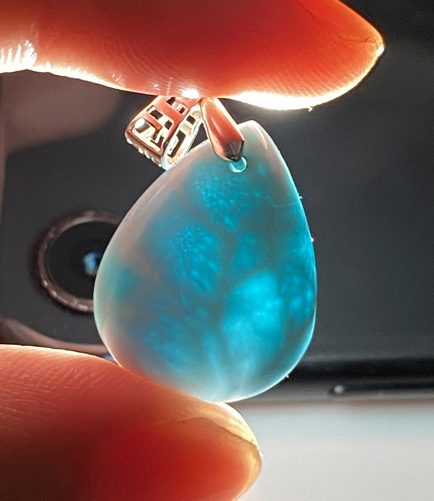 AAA Natural Authentic Dominican Larimar Pendant,Gems Jewelry,Gems Pendant,Crystal Pendant,ET603