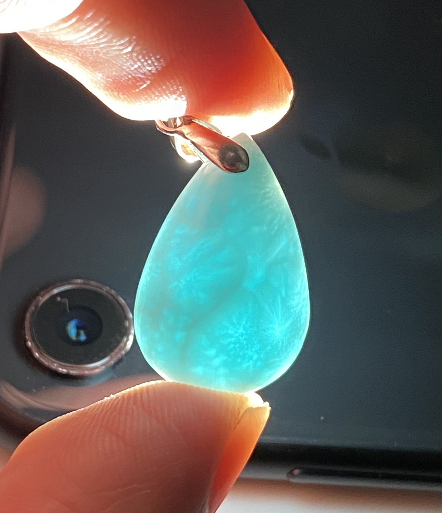 AAA Natural Authentic Dominican Larimar Pendant,Gems Jewelry,Gems Pendant,Crystal Pendant,ET608