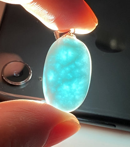 AAA Natural Authentic Dominican Larimar Pendant,Gems Jewelry,Gems Pendant,Crystal Pendant,ET613