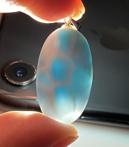 AAA Natural Authentic Dominican Larimar Pendant,Gems Jewelry,Gems Pendant,Crystal Pendant,ET614