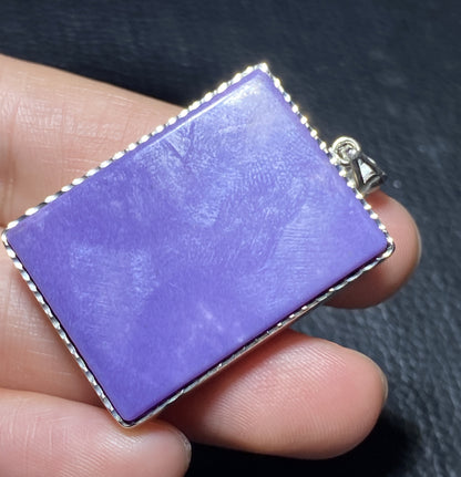 AAAA Natural Russian Charoite Pendant,Pendant Necklace,S925 Natrual Gems Pendant,Handmade Gift ET622