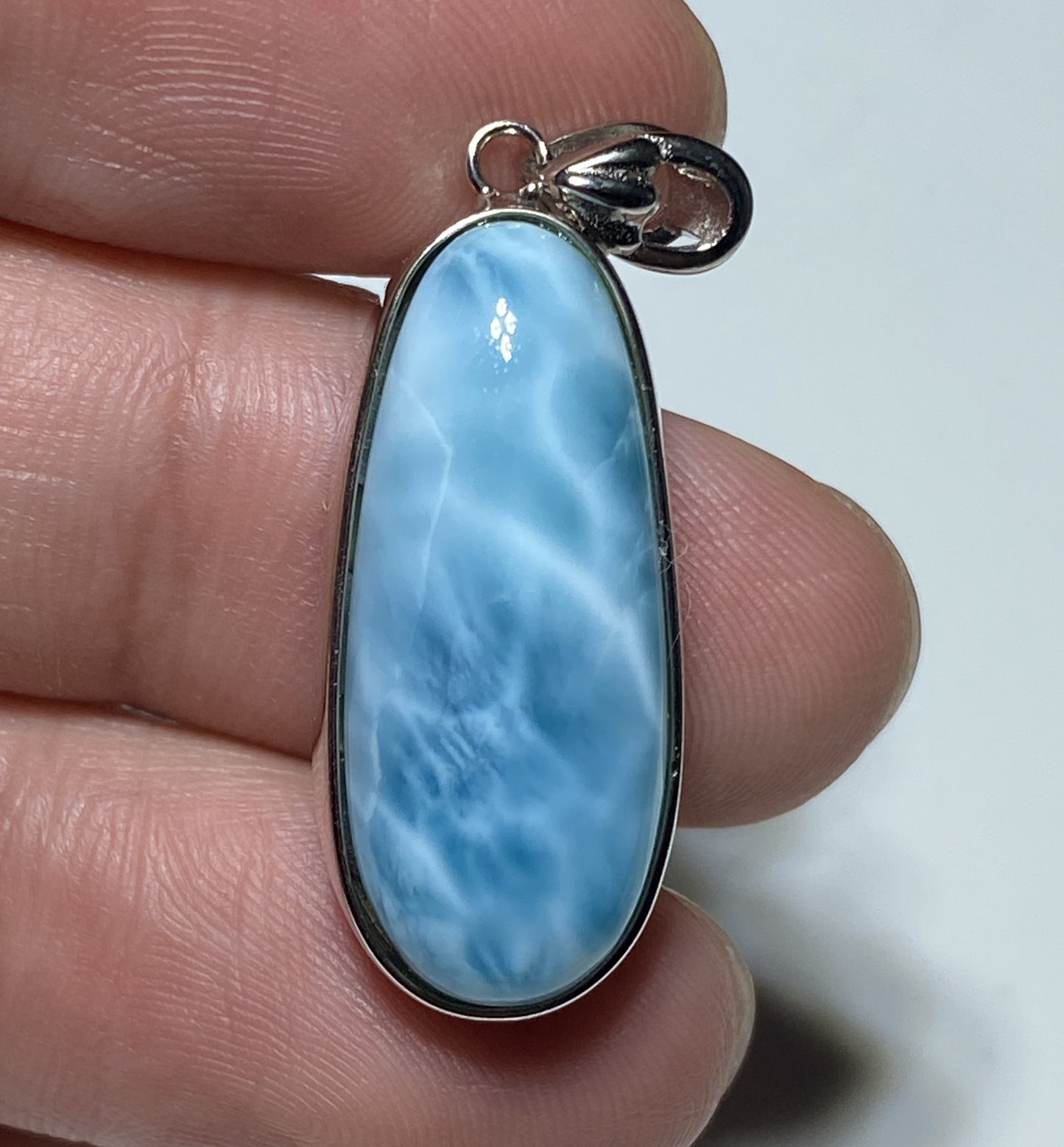 AAA Natural Authentic Dominican Larimar Pendant,Gems Jewelry,Gems Pendant,Crystal Pendant,ET644