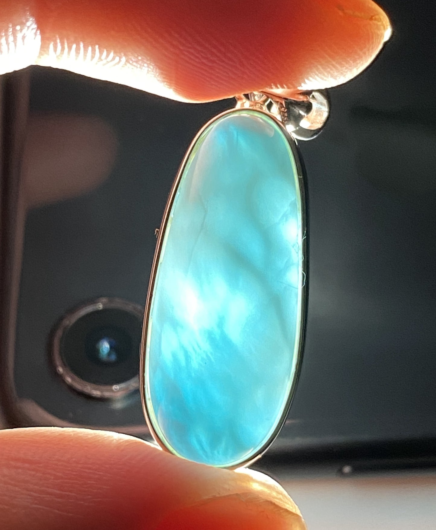 AAA Natural Authentic Dominican Larimar Pendant,Gems Jewelry,Gems Pendant,Crystal Pendant,ET644