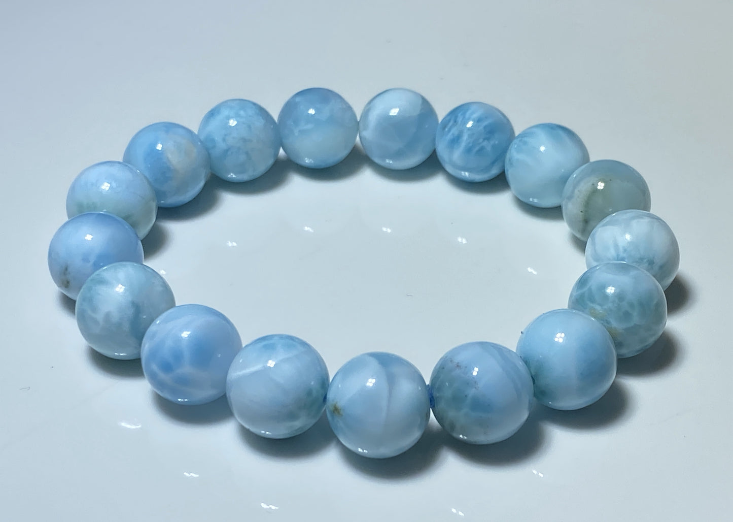 AAA Natural Authentic Dominican Larimar Bracelet,Larimar,Crystal Bracelet,12mm Bracelet,Gems Bracelet ET697