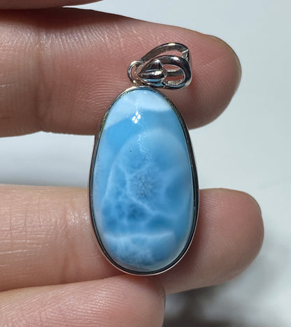 AAA+ Natural Authentic Dominican Larimar Pendant,Gems Jewelry,Gems Pendant,Crystal Pendant ET721