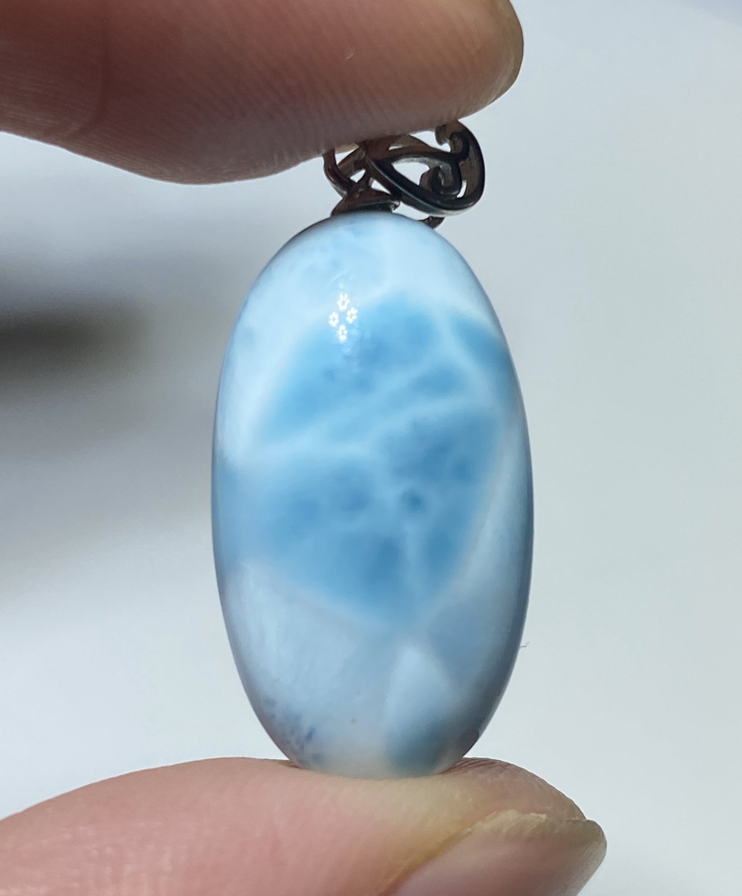 AAA Natural Authentic Dominican Larimar Pendant,Gems Jewelry,Gems Pendant,Crystal Pendant ET723