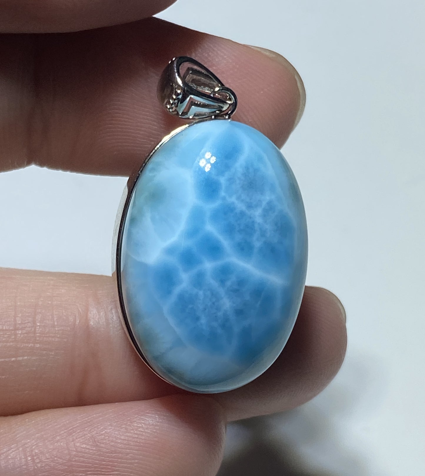 AAA+ Natural Authentic Dominican Larimar Pendant,Gems Jewelry,Gems Pendant,Crystal Pendant ET749