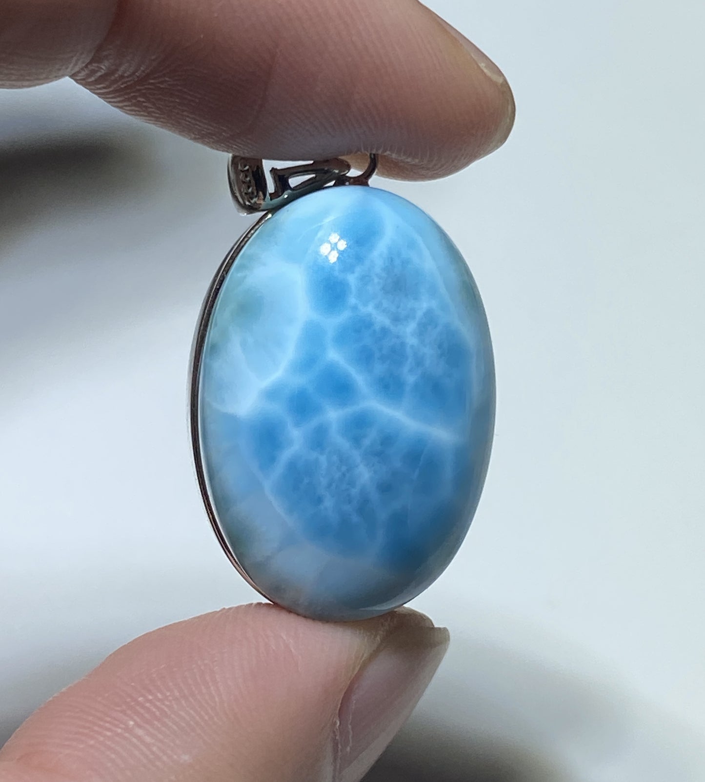 AAA+ Natural Authentic Dominican Larimar Pendant,Gems Jewelry,Gems Pendant,Crystal Pendant ET749