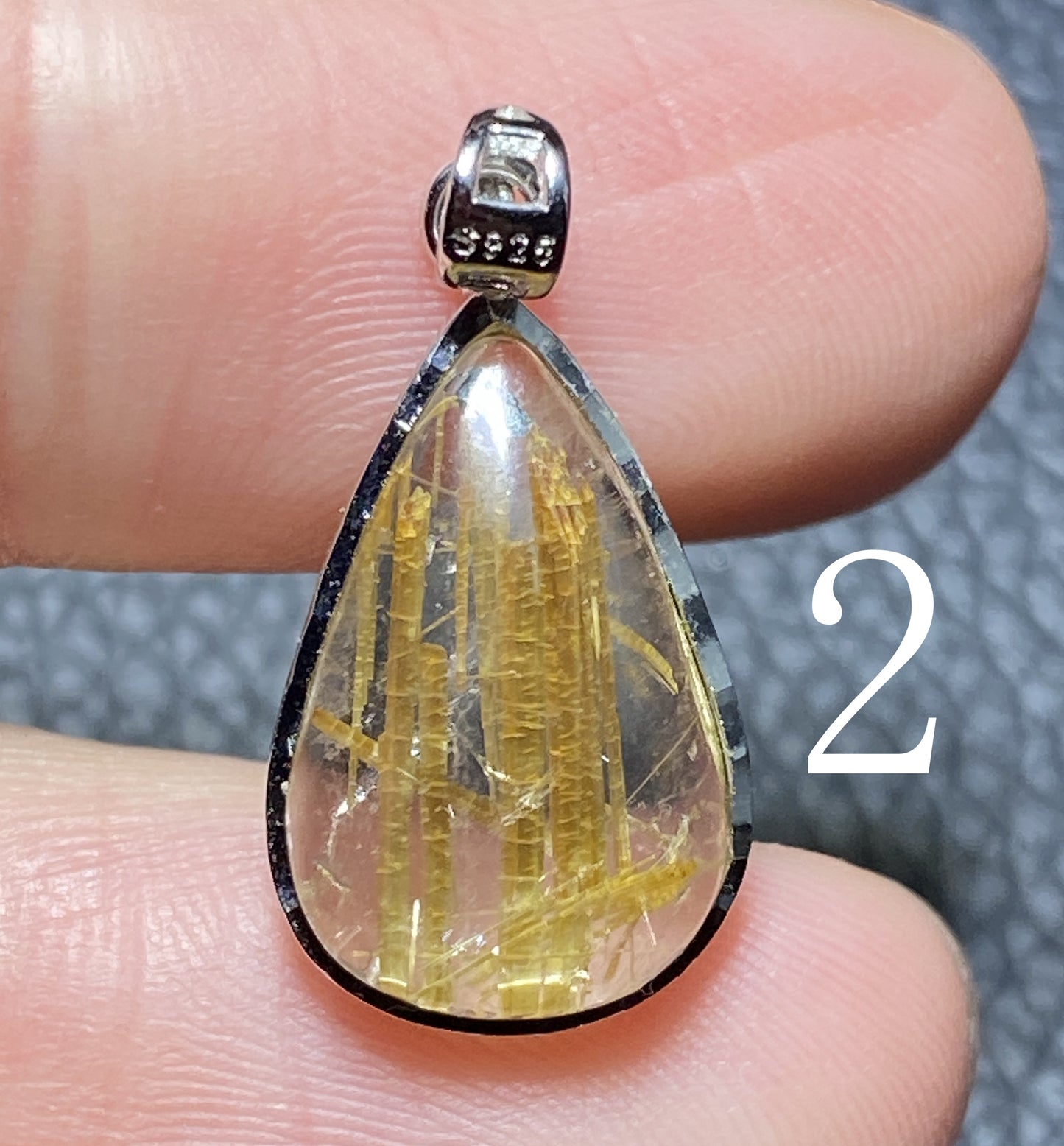 AAA+ Natural Rutilated Quartz Silver Pendant,Rutilated Quartz,Crystal Pendant,Silver Pendant,Pendant Necklace ET251