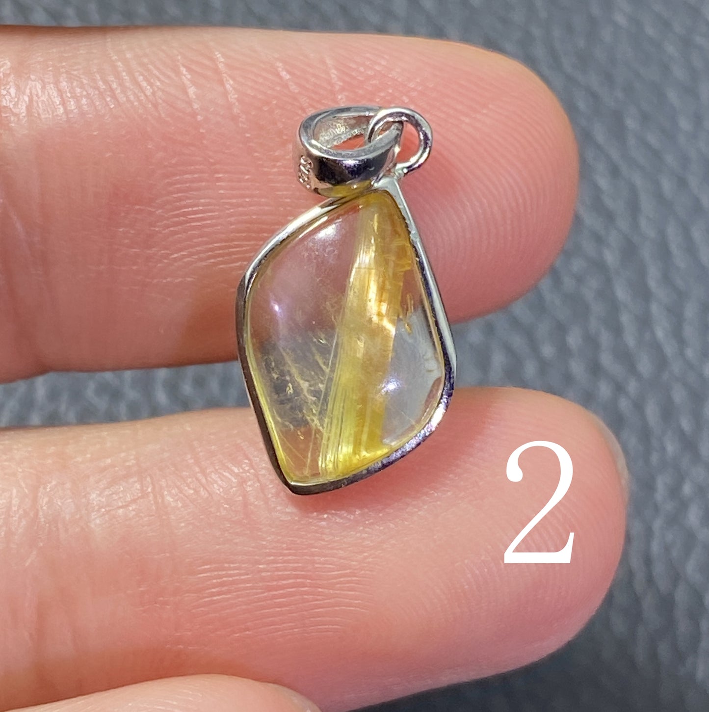 AAA+ Natural Rutilated Quartz Silver Pendant,Rutilated Quartz Stone,Crystal Pendant,Gemstone Pendant,ET0253