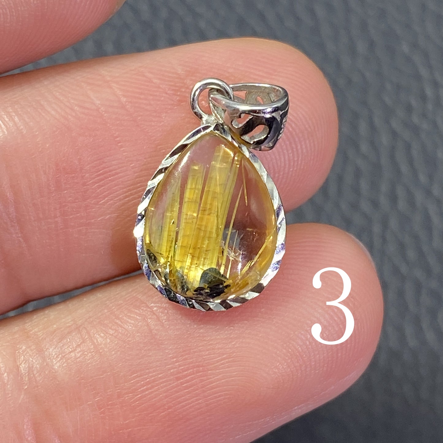 AAA+ Natural Rutilated Quartz Silver Pendant,Rutilated Quartz Stone,Crystal Pendant,Gemstone Pendant,ET0253