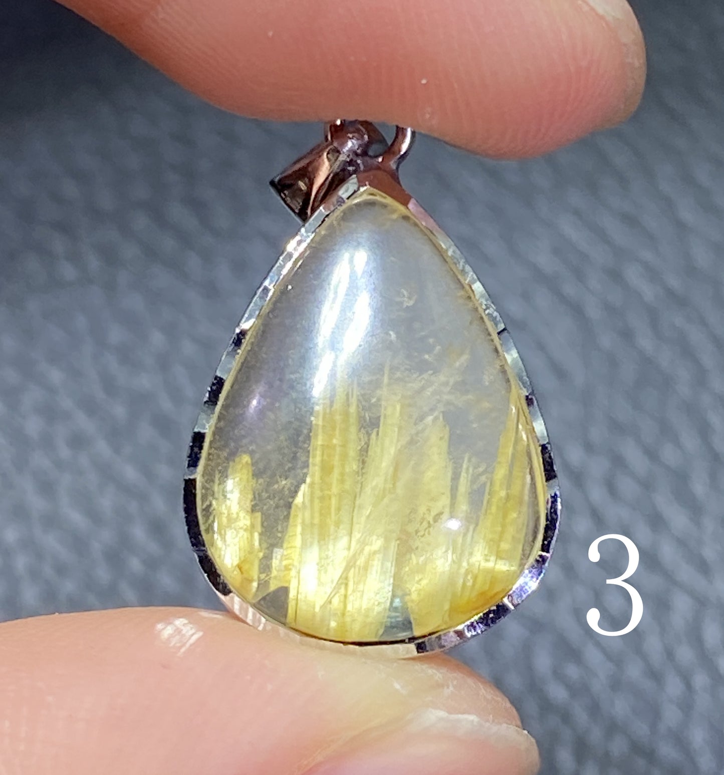 AAA+ Natural Rutilated Quartz Silver Pendant,Rutilated Quartz,Crystal Pendant,Silver Pendant,Pendant Necklace ET311