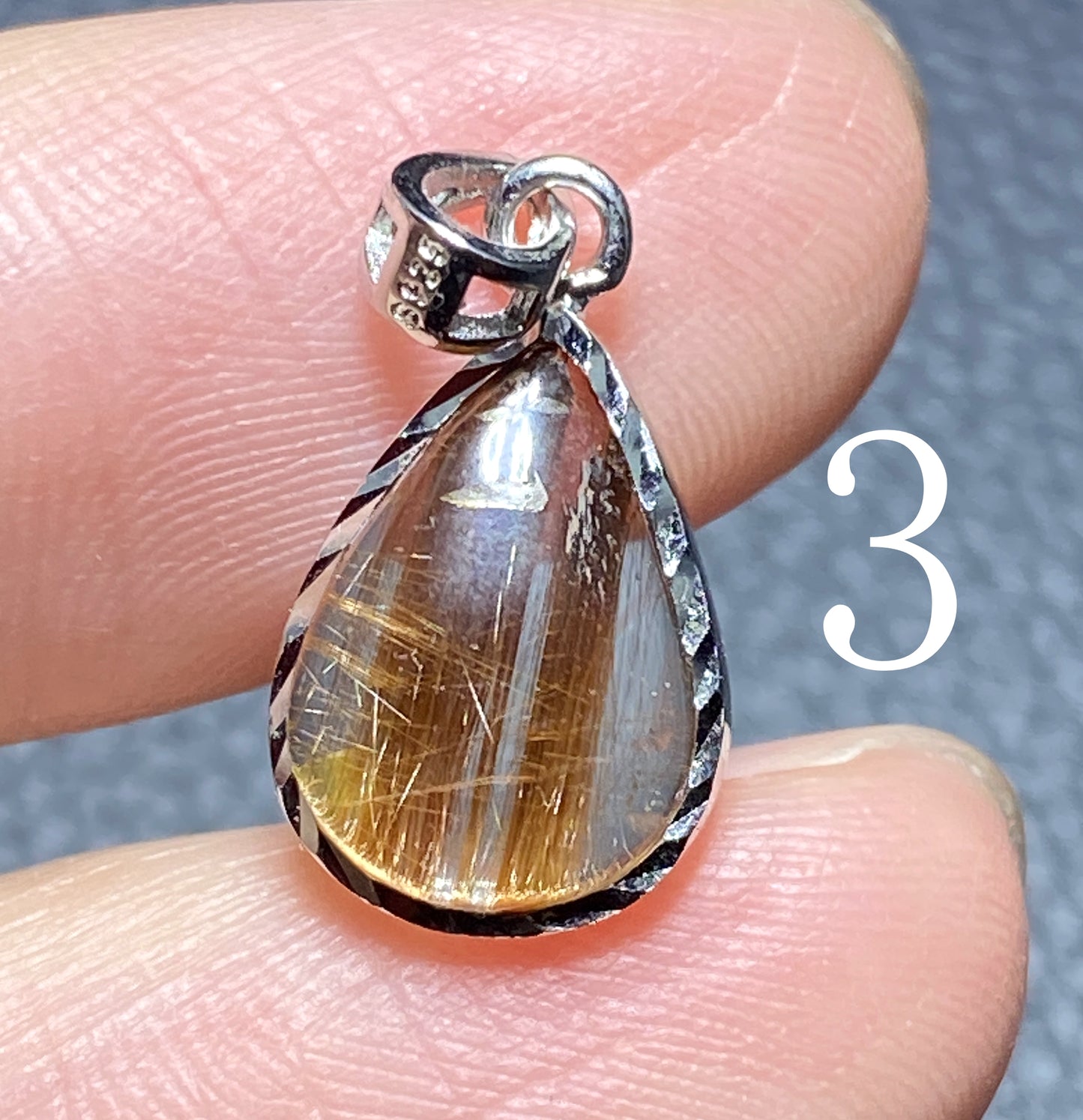 AAA+ Natural Rutilated Quartz Silver Pendant,Rutilated Quartz,Crystal Pendant,Silver Pendant,Pendant Necklace ET251