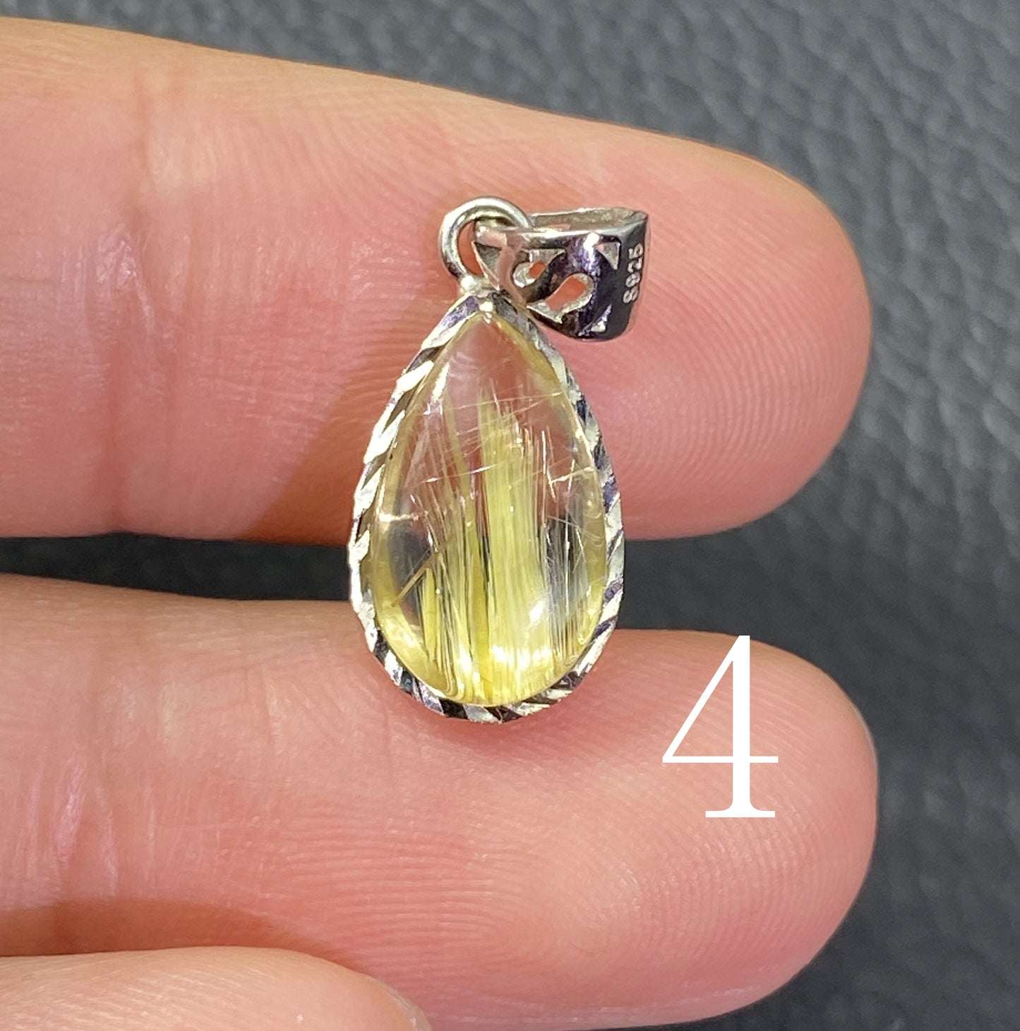 AAA+ Natural Rutilated Quartz Silver Pendant,Rutilated Quartz Stone,Crystal Pendant,Gemstone Pendant,ET0253