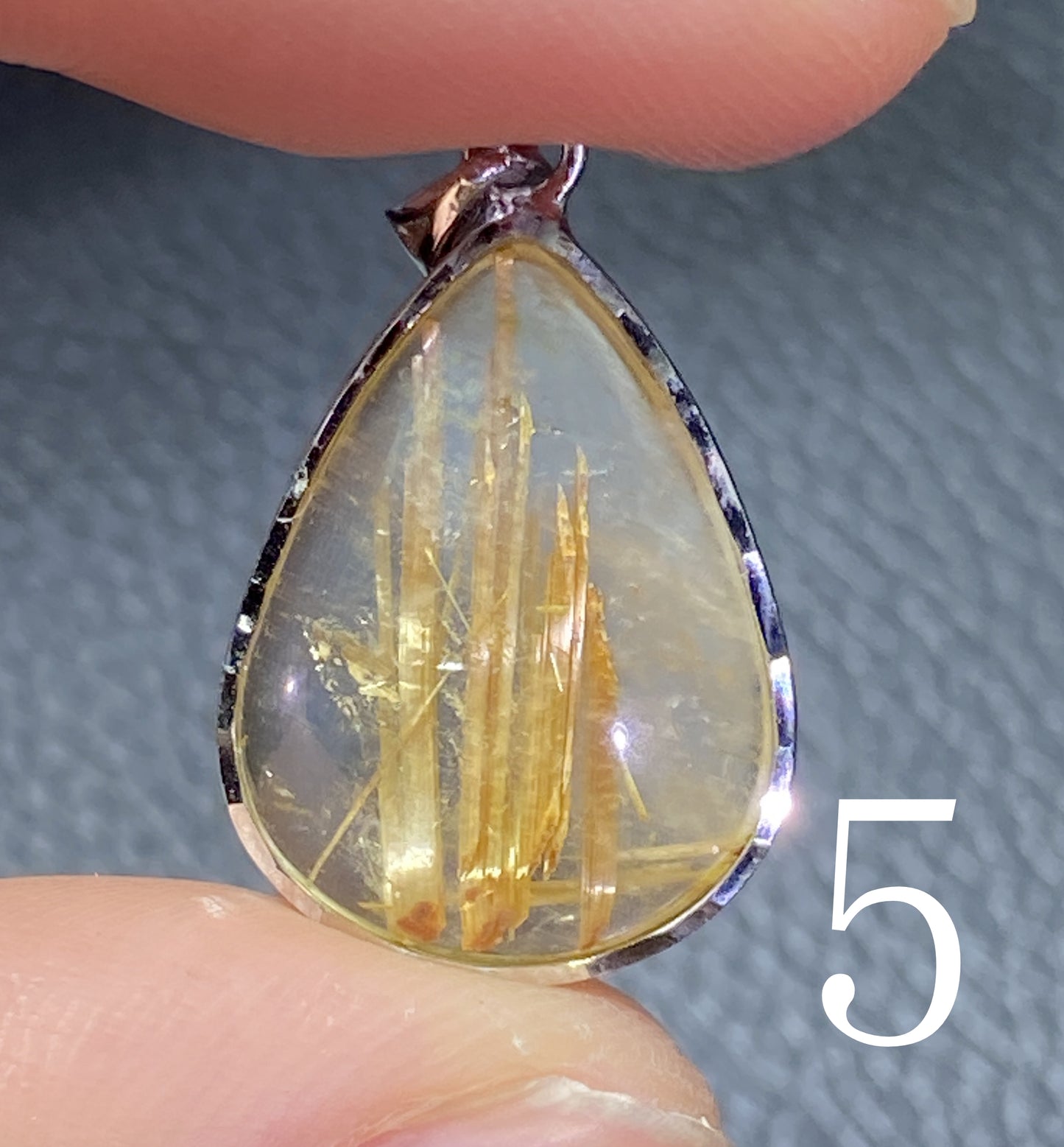 AAA+ Natural Rutilated Quartz Silver Pendant,Rutilated Quartz,Crystal Pendant,Silver Pendant,Pendant Necklace ET311